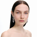 Micro Bow Crystal Tiered Earrings