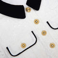 White Lace Contrast Collar Dress