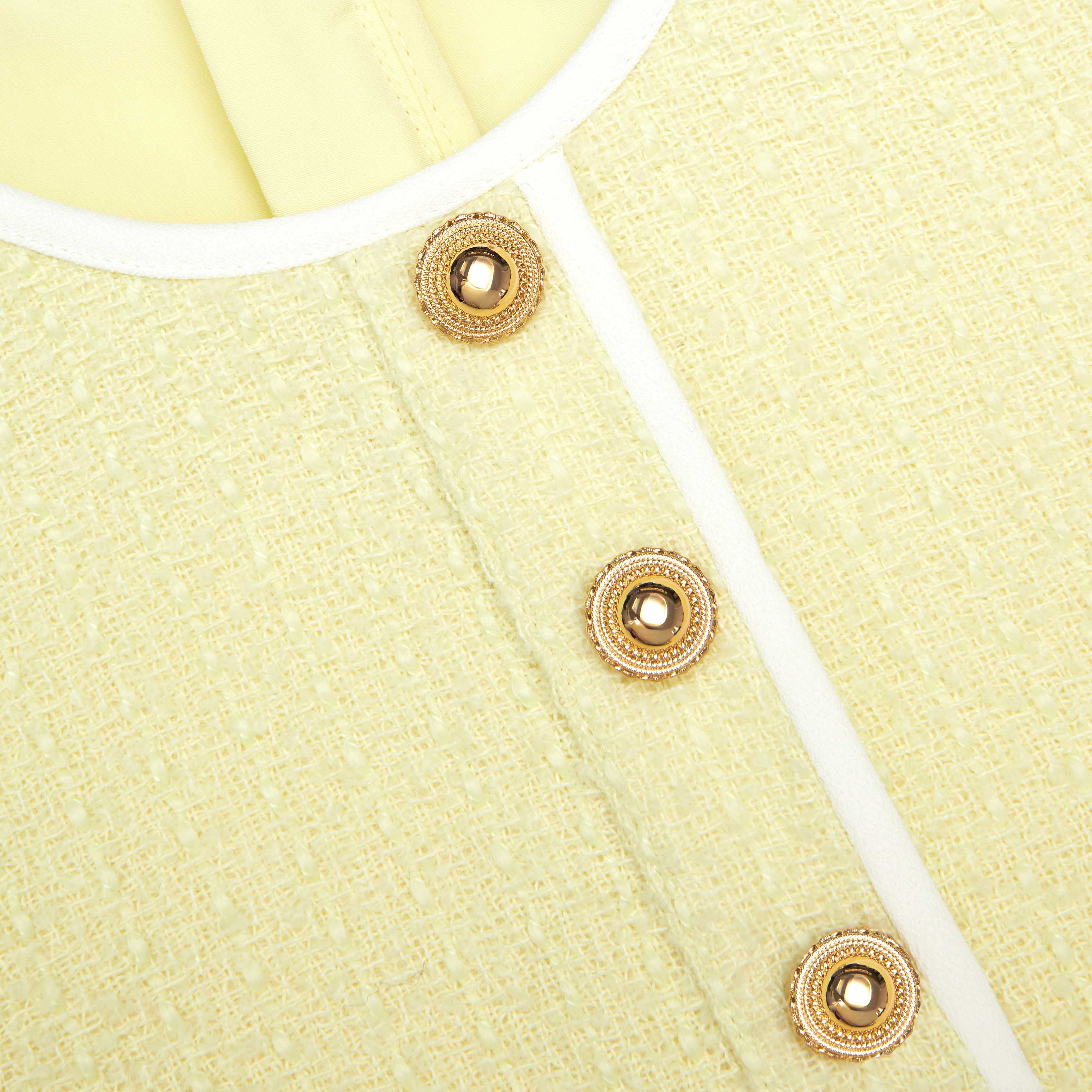 Yellow Boucle Dress