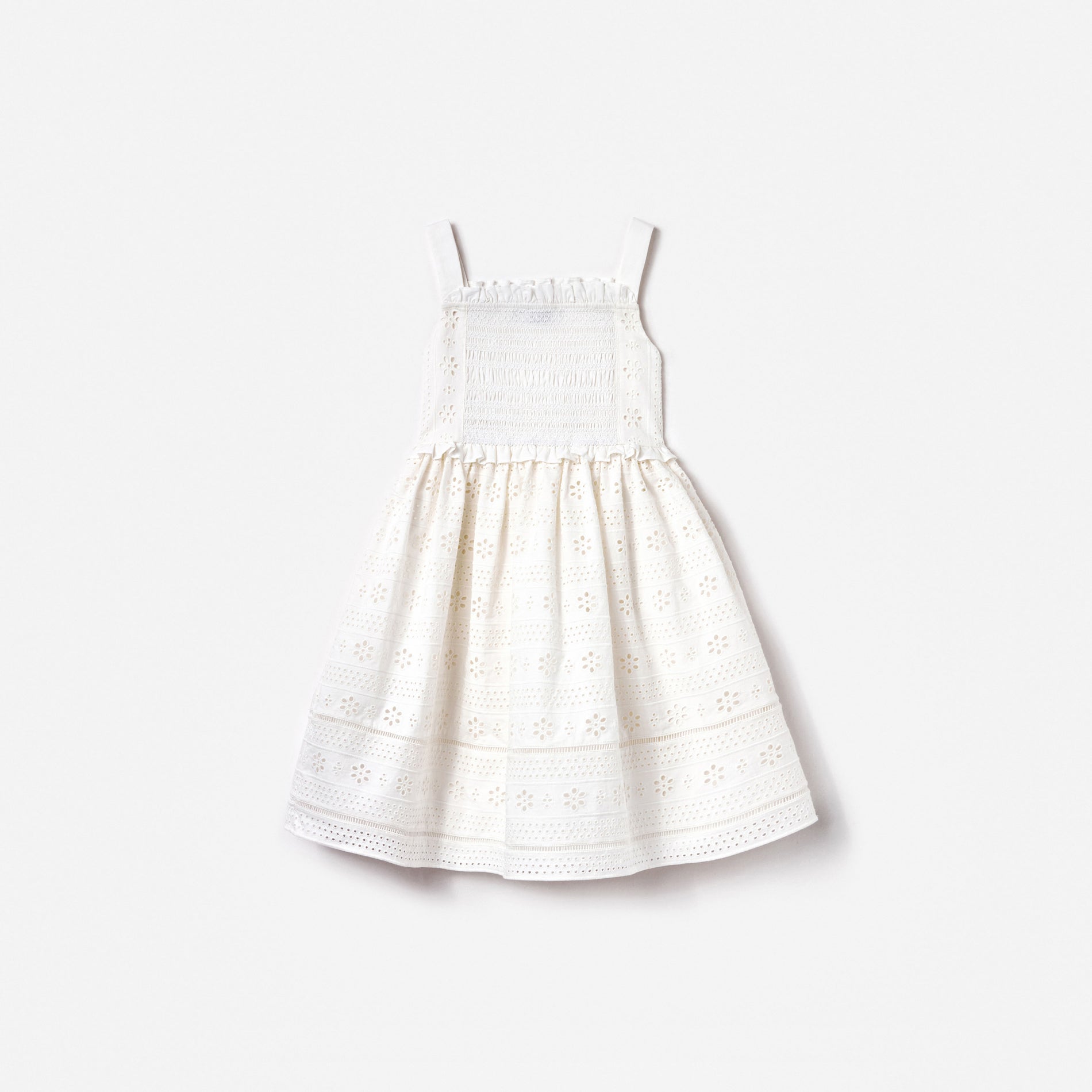 White Cotton Broderie Dress