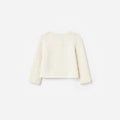 Cream Textured Bow Detail Cardigan