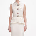 Cream Linen Maxi Dress