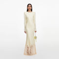 Yellow Viscose Lace Maxi Dress