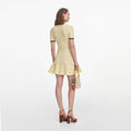 Yellow Pointelle Knit Mini Dress