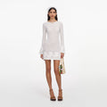 White Open Back Knitted Mini Dress