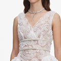 White Tulle Lace Mini Dress