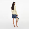 Yellow Viscose Knit Tie Top