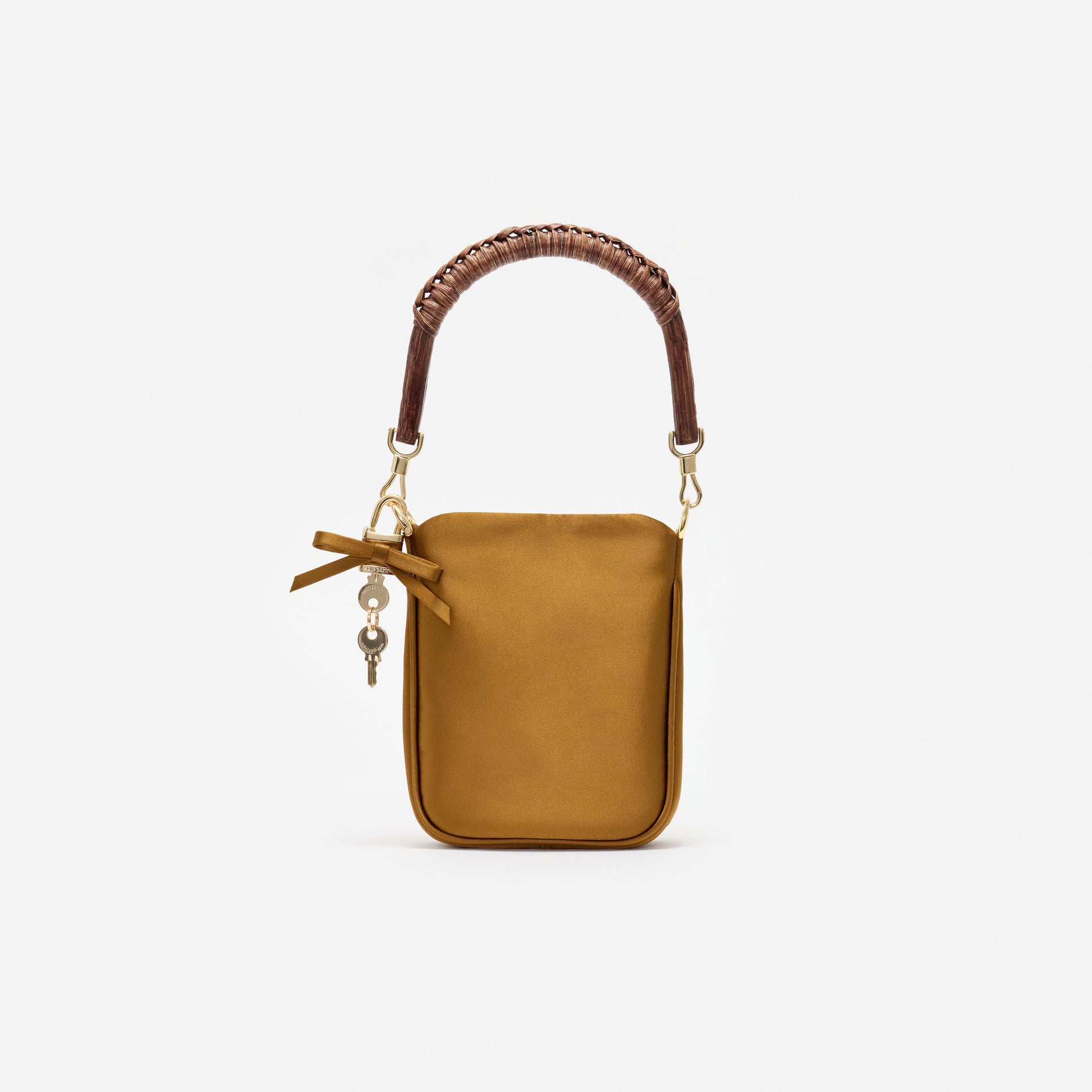 Gold Satin Mini Tote Bag