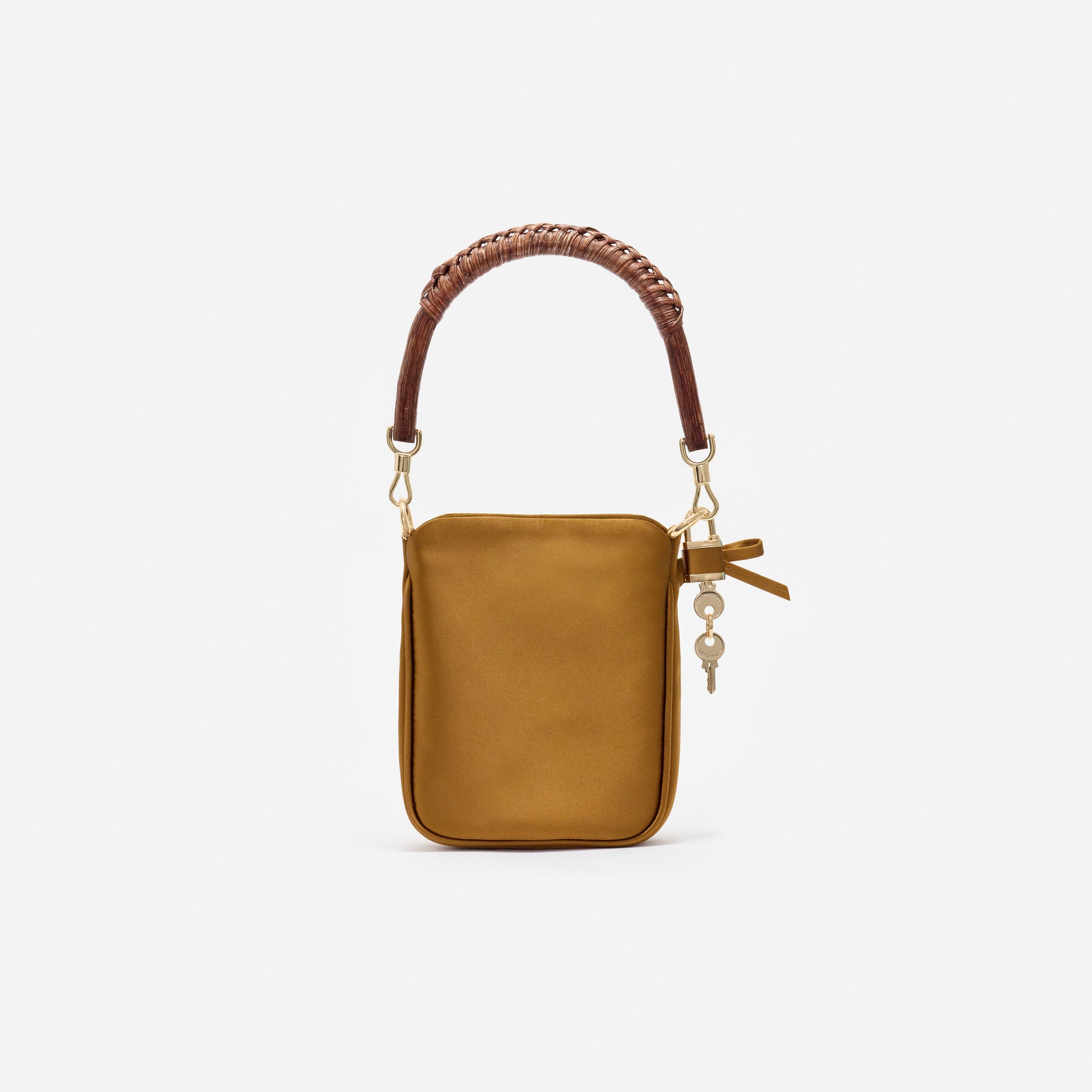 Gold Satin Mini Tote Bag