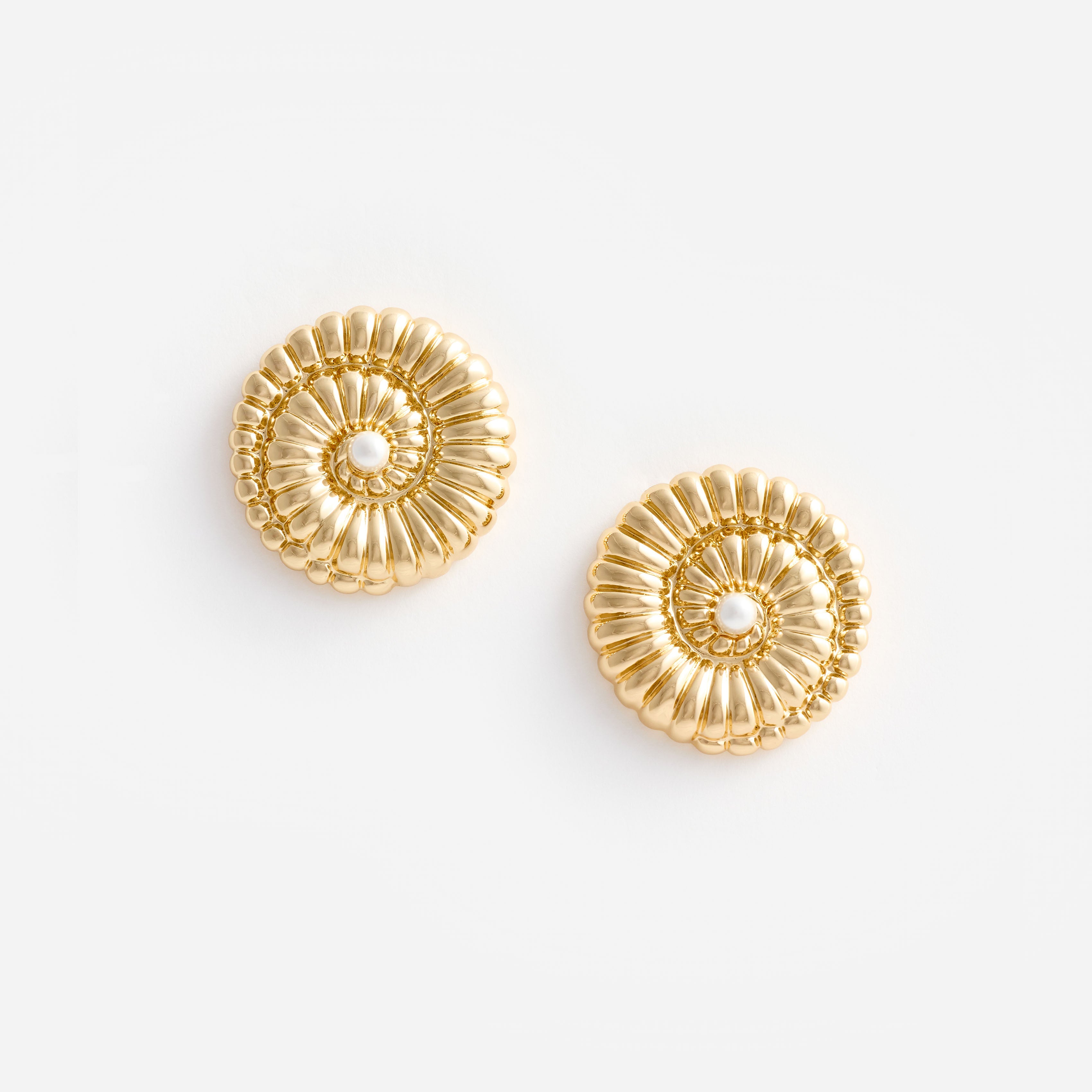 Gold Pearl Shell Earrings