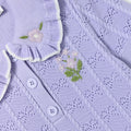 Lilac Pleated Pointelle Knit Dress