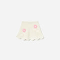 Cream Flower Knitted Skirt