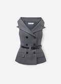 Grey Wool Tailored Top