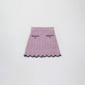 Lilac Crochet Knit Mini Skirt