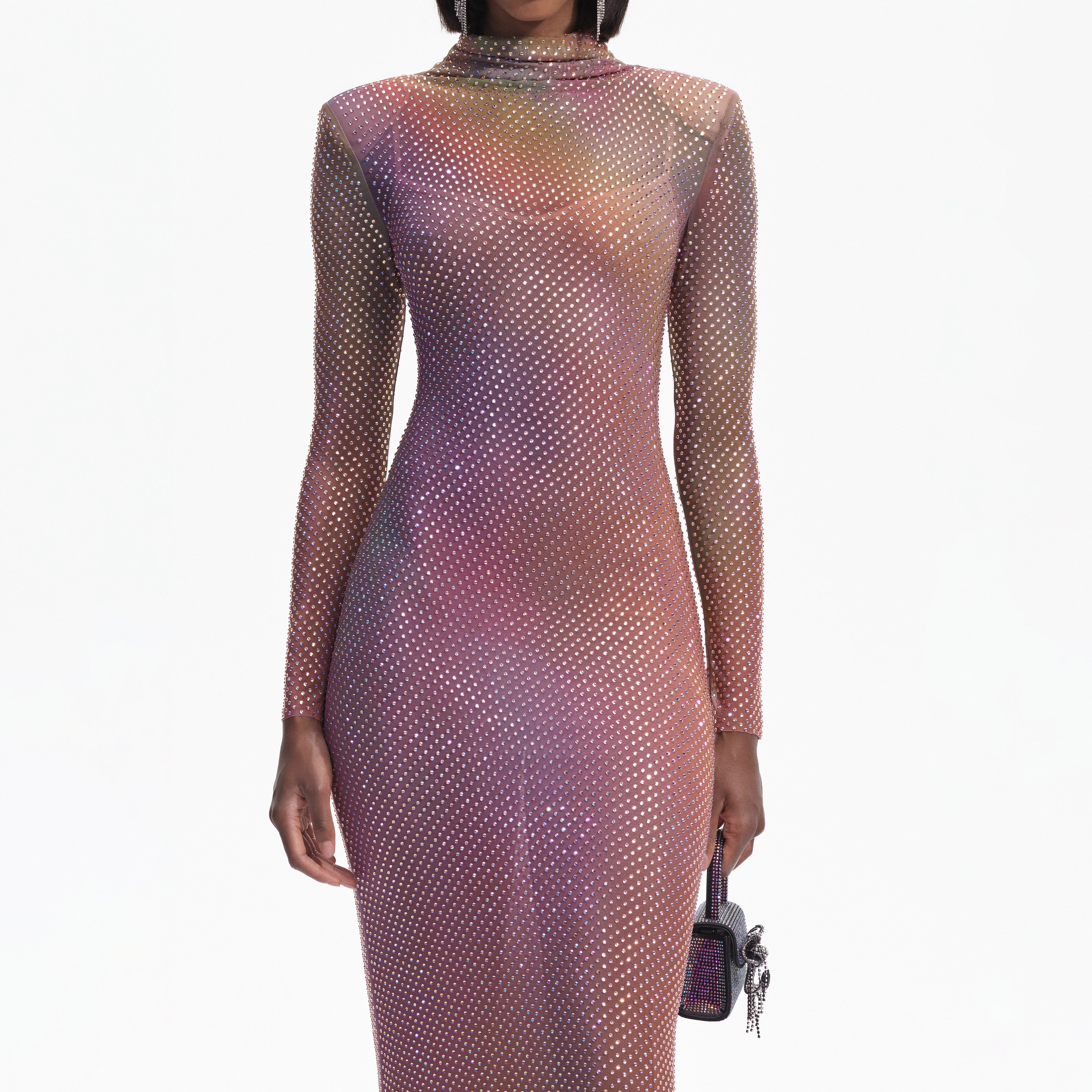 Iridescent shop mesh dress