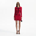 Red Knit Mini Skirt
