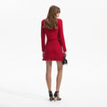 Red Knit Mini Skirt