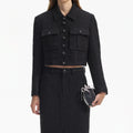 Black Boucle Cropped Jacket