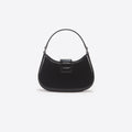 Black Leather Crescent Bag
