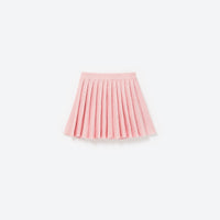 Pink Sequin Knit Pleated Skirt