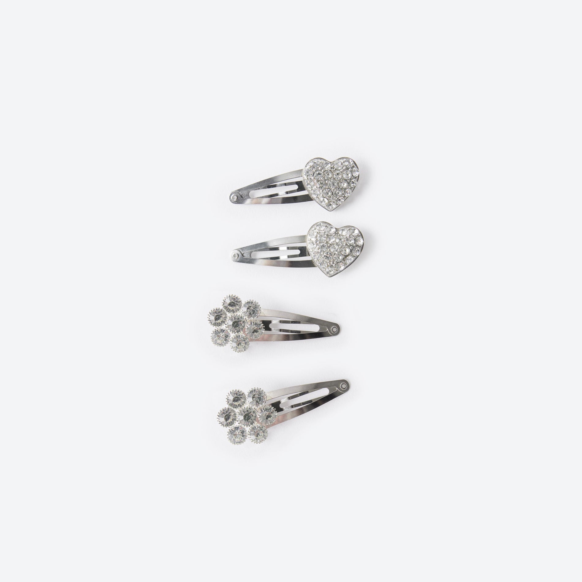 Silver Diamante Hairclip Pack