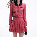 Red Boucle Mini Skirt