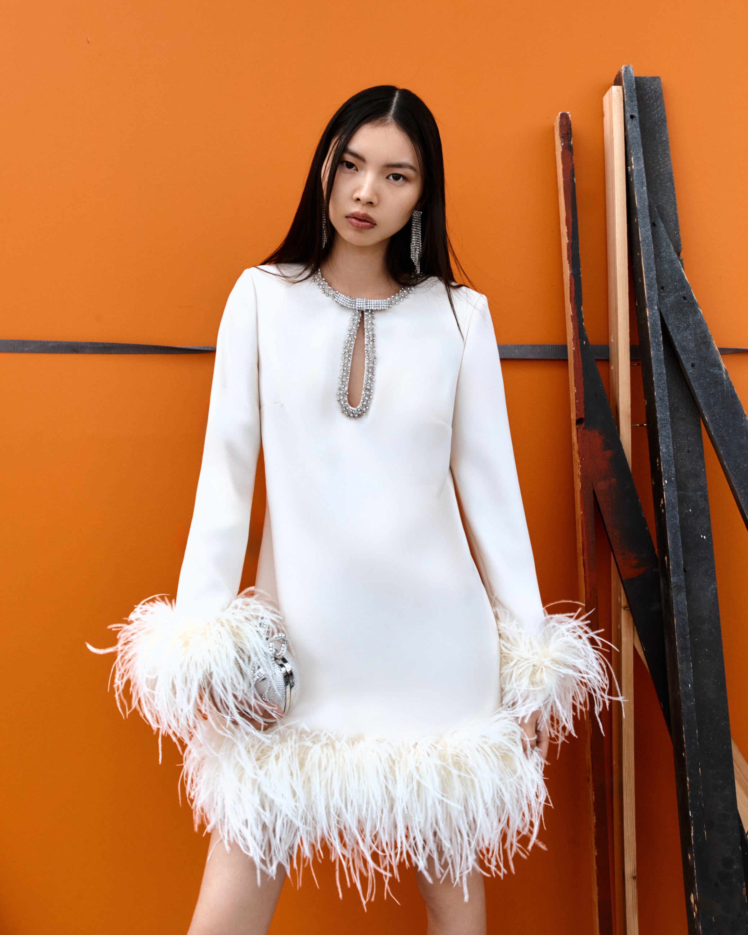 Mini 2024 feather dress