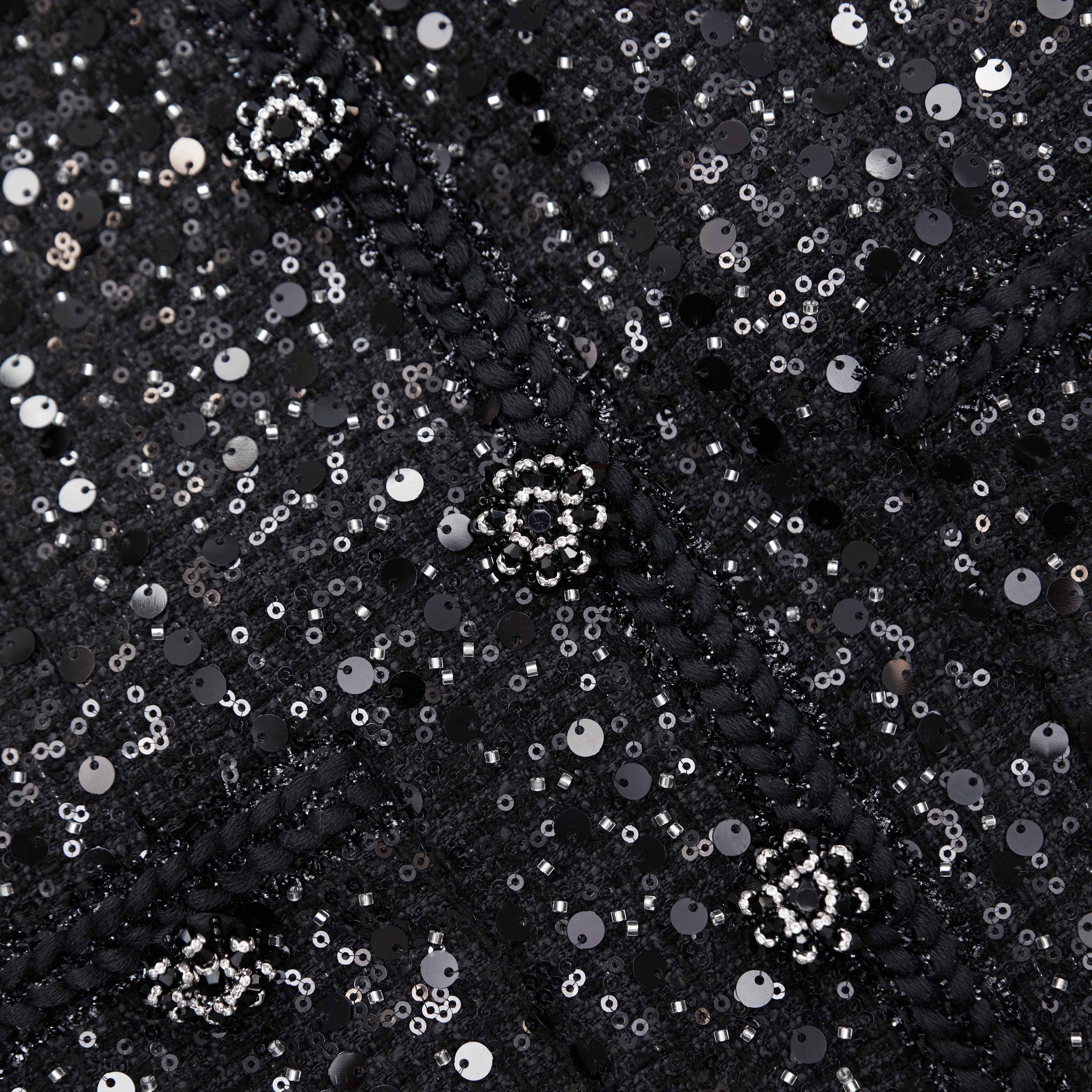Black Sequin Boucle Tailored Midi Dress – self-portrait