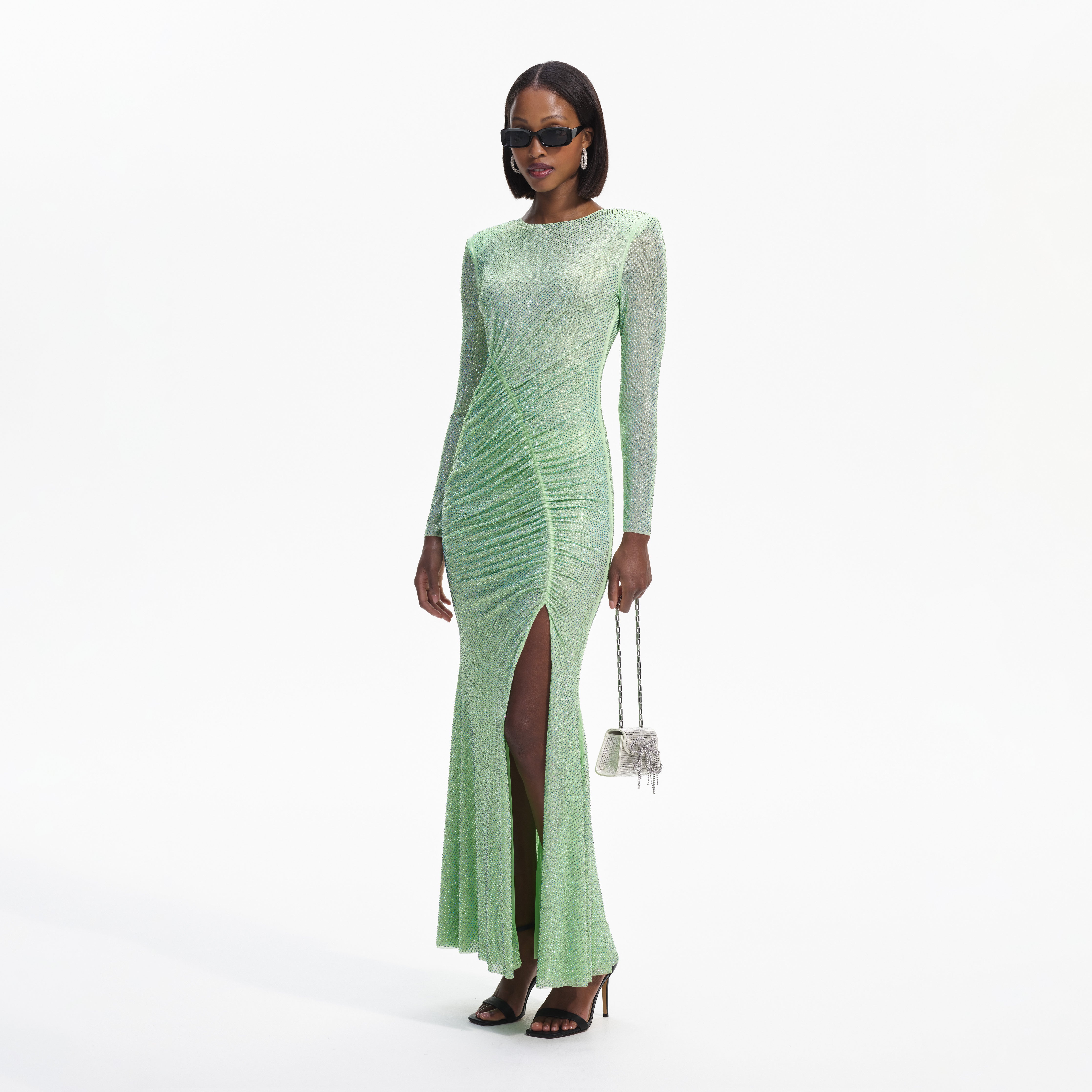 Green sparkly hotsell maxi dress