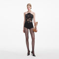 Black Lace Halterneck Top