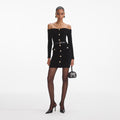 Black Chenille Knit Mini Dress