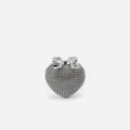 Silver Crystal Heart Clutch