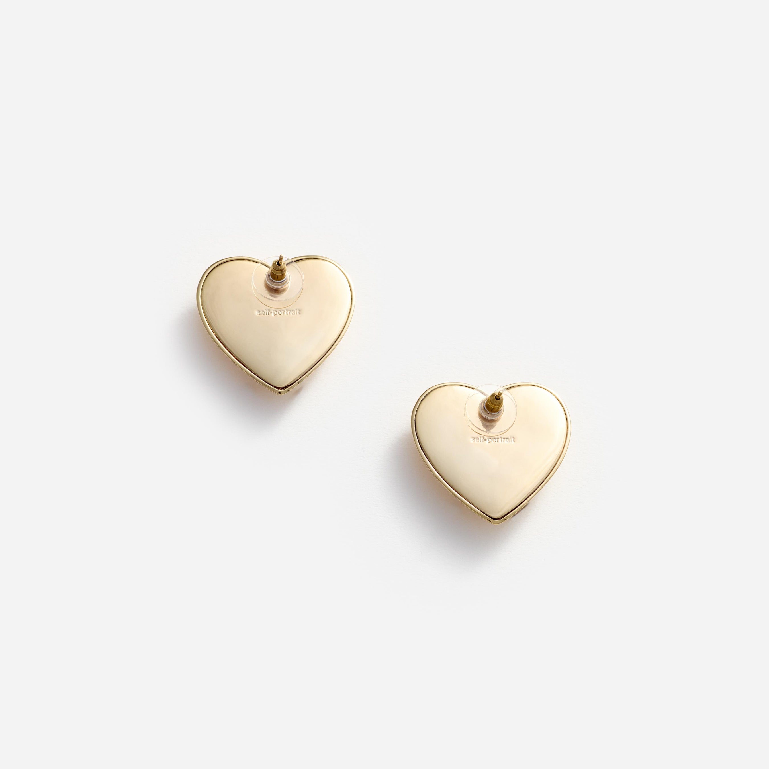 Gold Crystal Heart Earrings