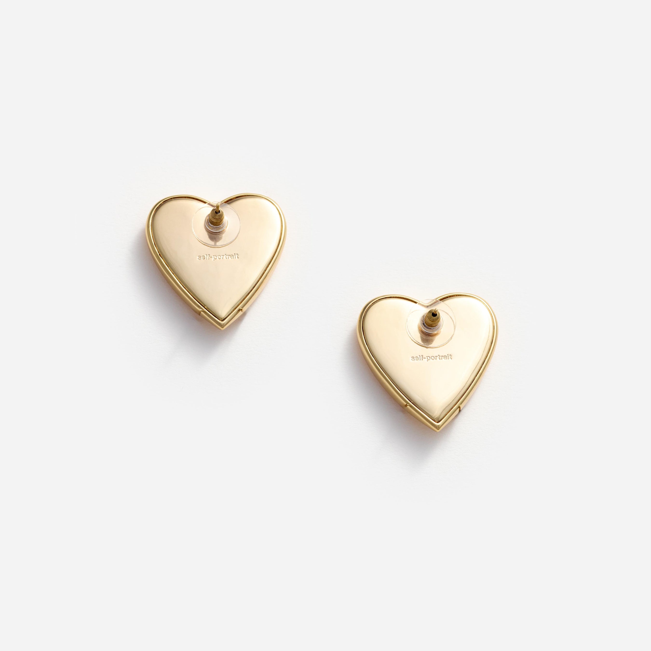 Gold Heart Ridged Earrings