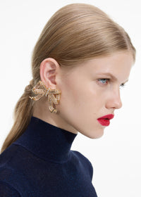 Gold Crystal Bow Earrings