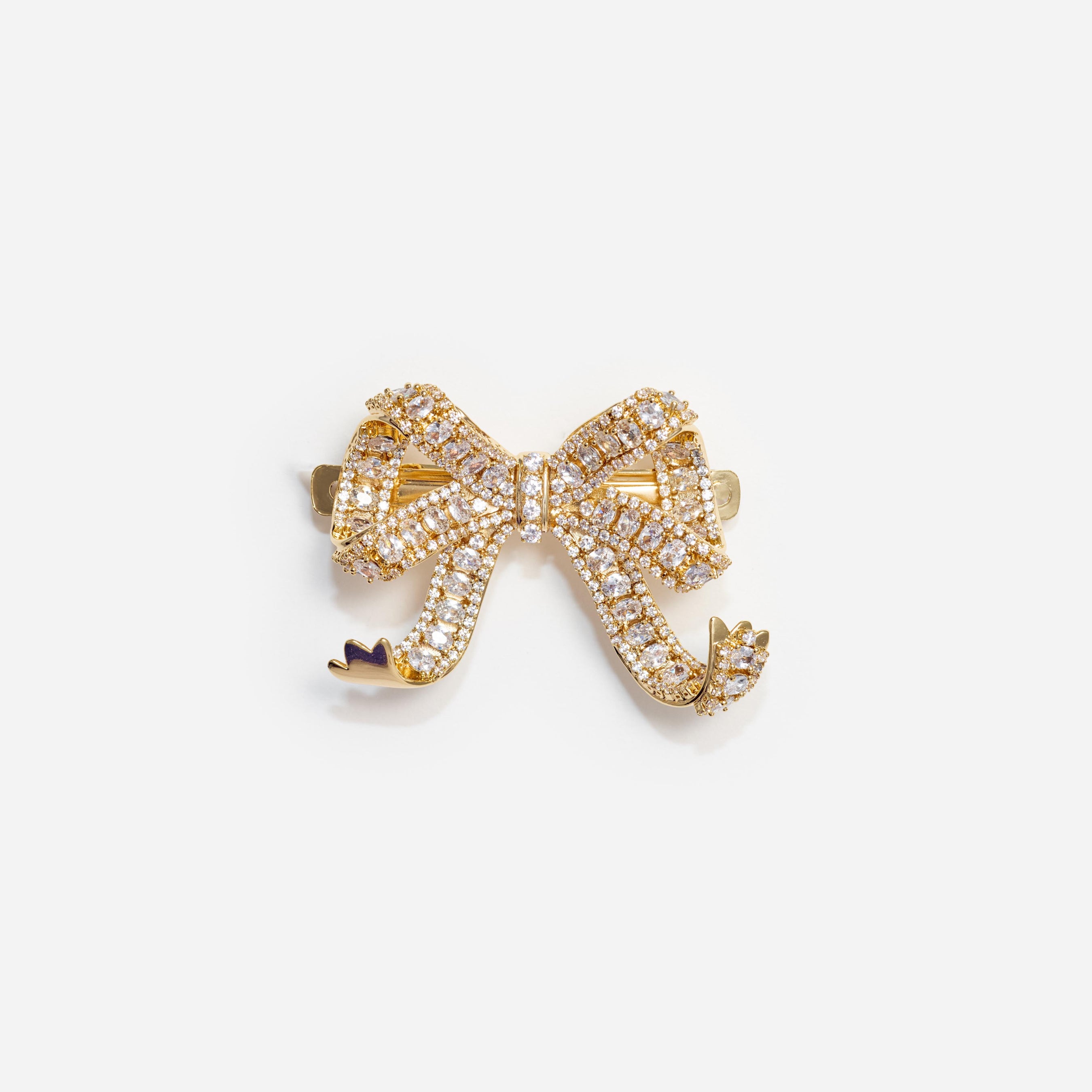 Gold Crystal Bow Hair Clip