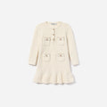 Cream Sequin Knit Dress