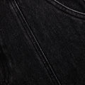 Black Flared Denim Midi Skirt