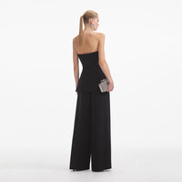 Black Bandeau Crepe Jumpsuit