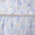 Blue Beaded Sequin Lace Maxi Dress