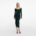 Green Viscose Knit Midi Dress