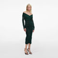 Green Viscose Knit Midi Dress