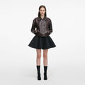Brown Cropped Leather Jacket