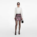 Floral Sequin Mini Skirt