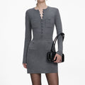 Grey Knit Playsuit Mini Dress