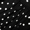 Polka Dot Draped Knit Midi Dress