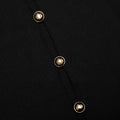 Black Knit Taffeta Midi Dress