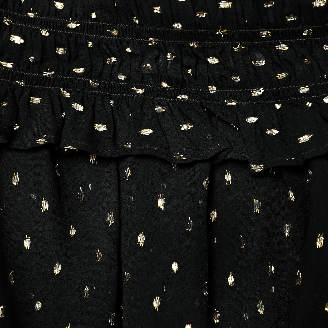 Black And Gold Chiffon Top