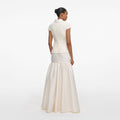 Cream Boucle Taffeta Maxi Dress