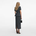 Grey Tailored Flower Detail Midi Dress
